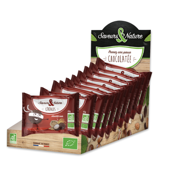 Saveurs & Nature -- Drôles de céréales enrobées de chocolat noir x 10