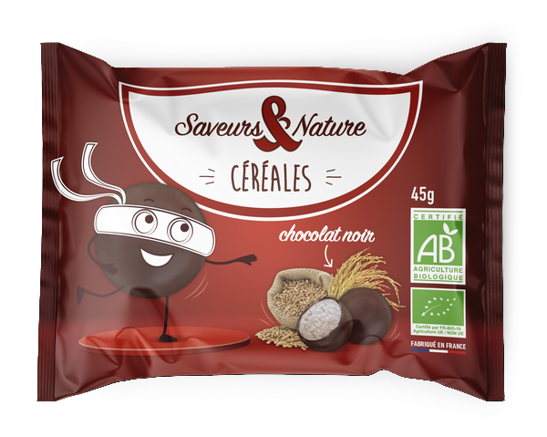 Saveurs & Nature -- Drôles de céréales enrobées de chocolat noir x 10